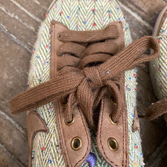 Nike Dunk Low sneaker with a Harris Tweed wool upper. Brown w/color specks SZ 6 - Picture 3 of 4